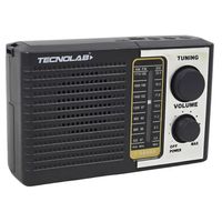 Radio Portatil Panel Solar LED USB AM FM SW Negro