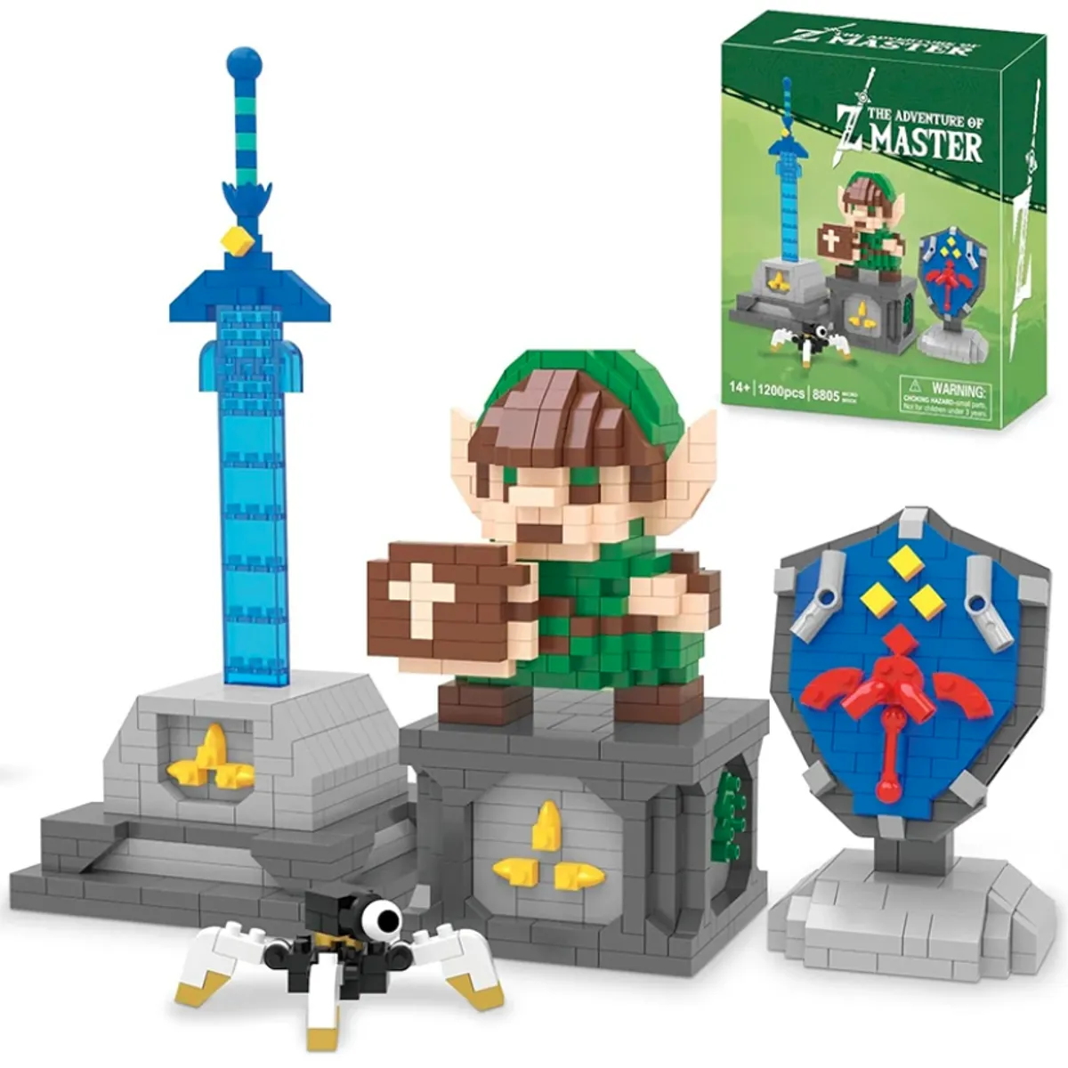 GENERICO - Figura Zelda Link Mini Bloques Armable Espada Escudo Hyliano