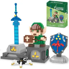 GENERICO - Figura Zelda Link Mini Bloques Armable Espada Escudo Hyliano