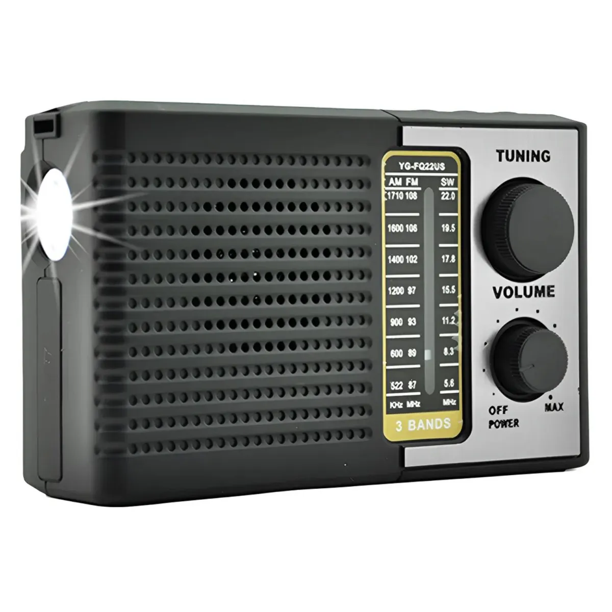 TECNOLAB - Radio Portatil Recargable Solar LED USB SW AM FM