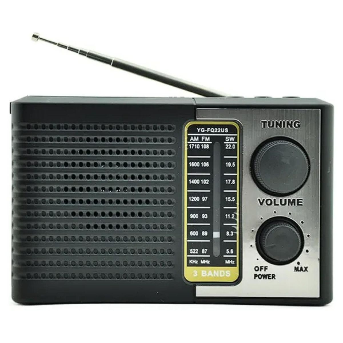 TECNOLAB - Radio Portatil Recargable Solar LED USB SW AM FM