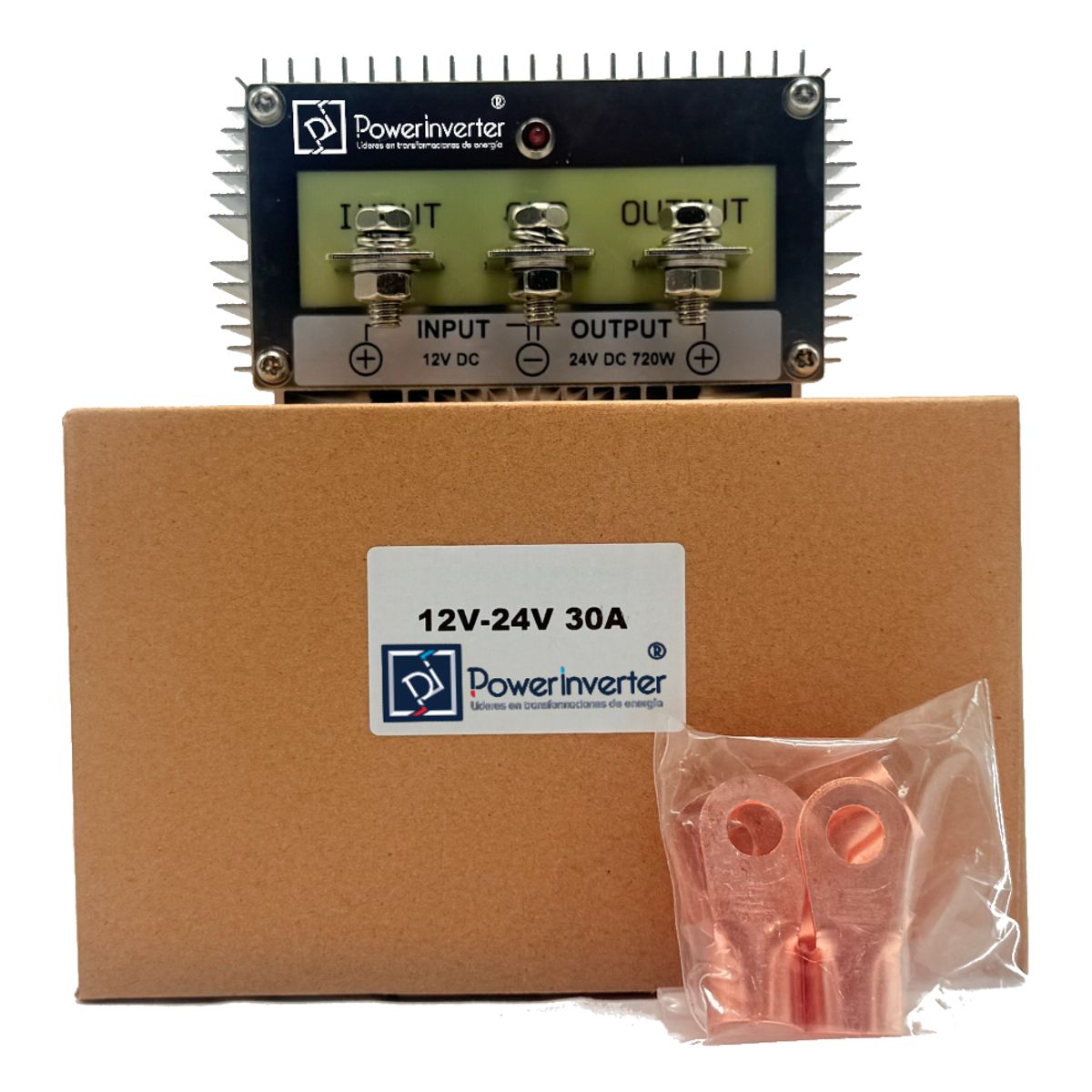 GENERICO - CONVERTOR DCDC- ELEVADOR DE VOLTAJE 12V A 24VDC 720W 30A BOOST CONVERTER