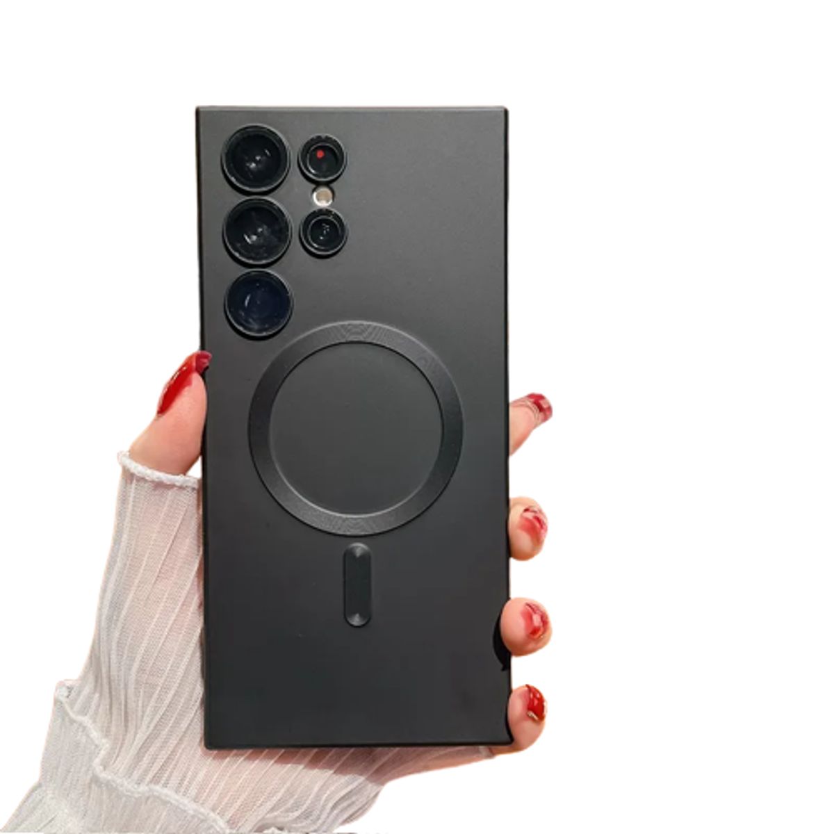 GENERICO - Carcasa Magsafe para Samsung S25 Ultra Metalizada Negro