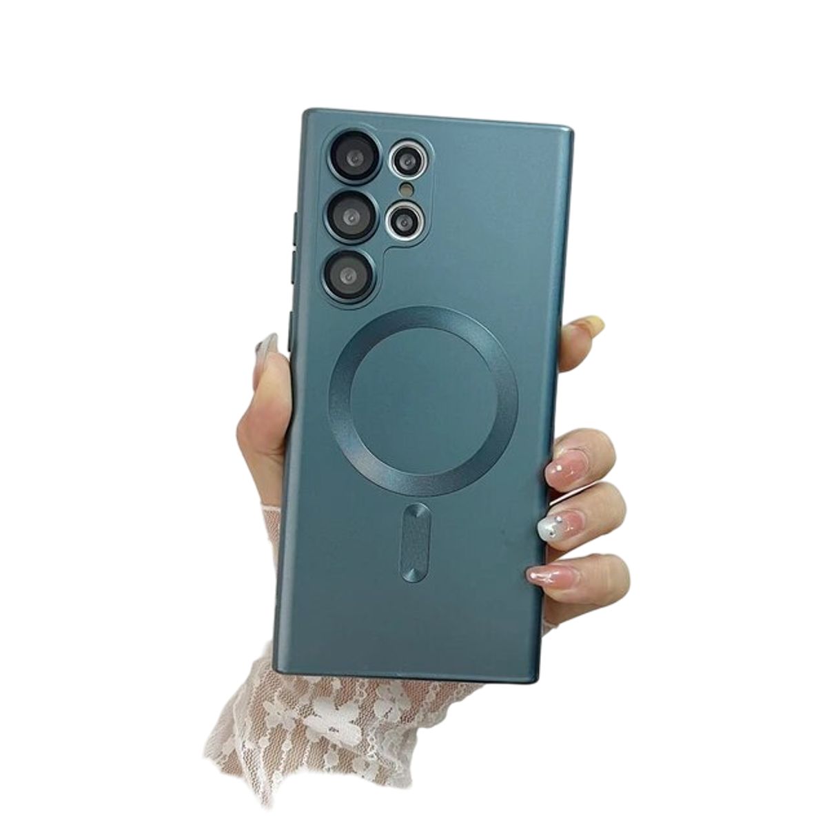 GENERICO - Carcasa Magsafe para Samsung S25 Ultra Metalizada Verde