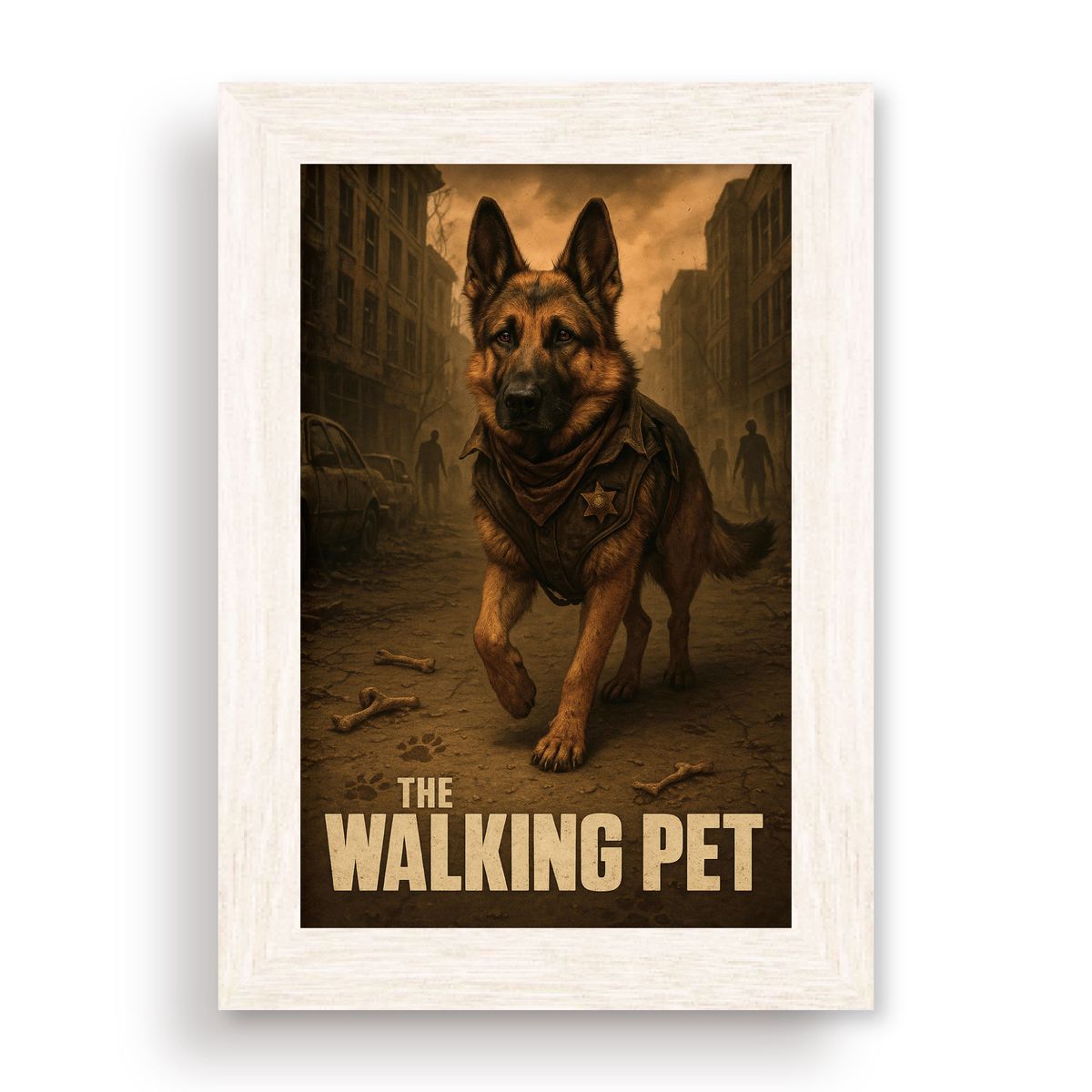 GENERICO - Cuadro 10x15 cm marco blanco  The Walking Pet