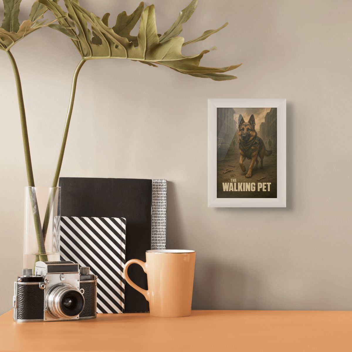 GENERICO - Cuadro 10x15 cm marco blanco  The Walking Pet