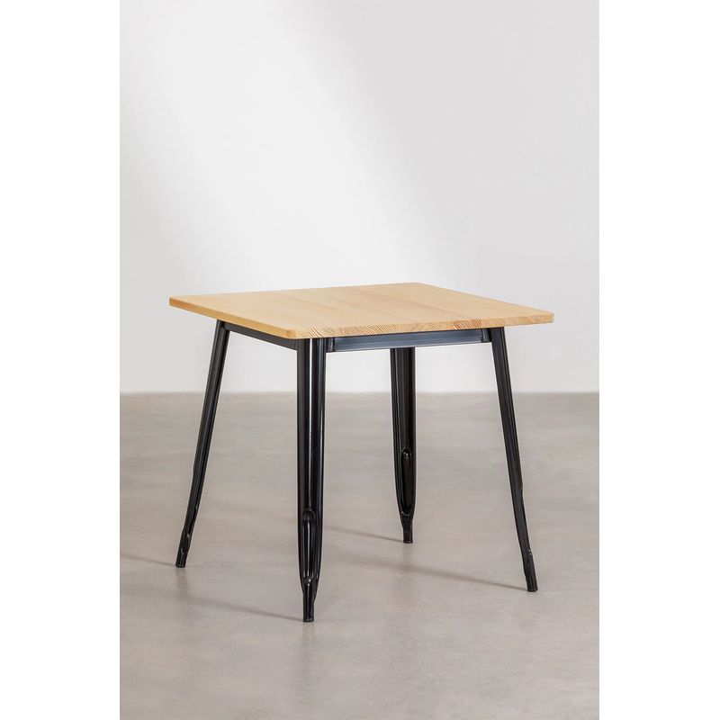 MOBOI - Mesa Comedor Tolix Madera 70x70x75cm