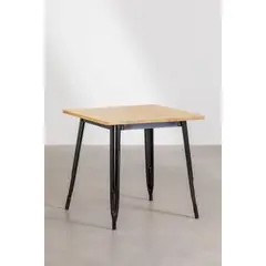 MOBOI - Mesa Comedor Tolix Madera 70x70x75cm
