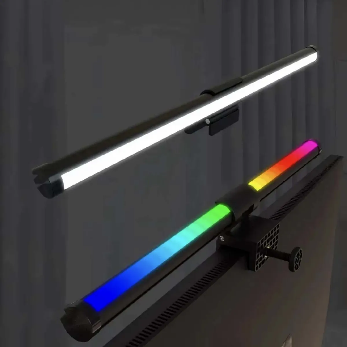 GENERICO - Lampara Led Luz Dual Rgb Para Monitor Barra De Luz Touch Negro Blanco