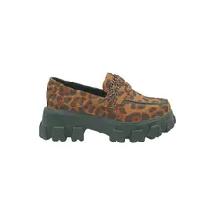 HERIEL - Mocasín Café Print Plataforma Mujer