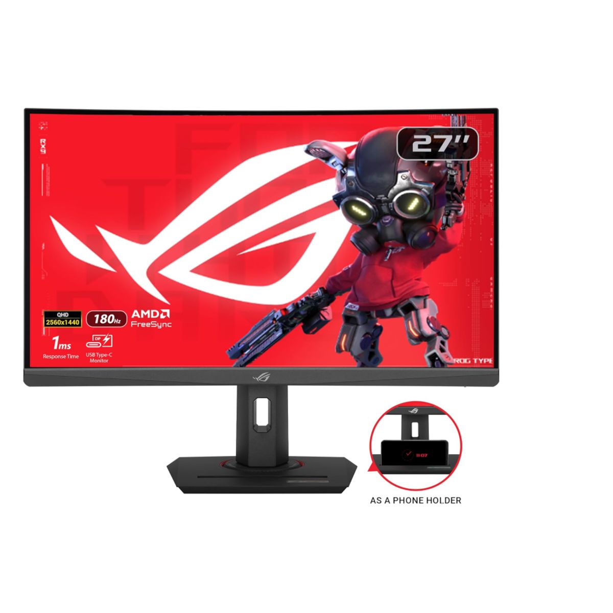 ASUS - Monitor Gamer 27" - Asus ROG Strix XG27WCS - QHD (2560 x 1440) - 1 ms