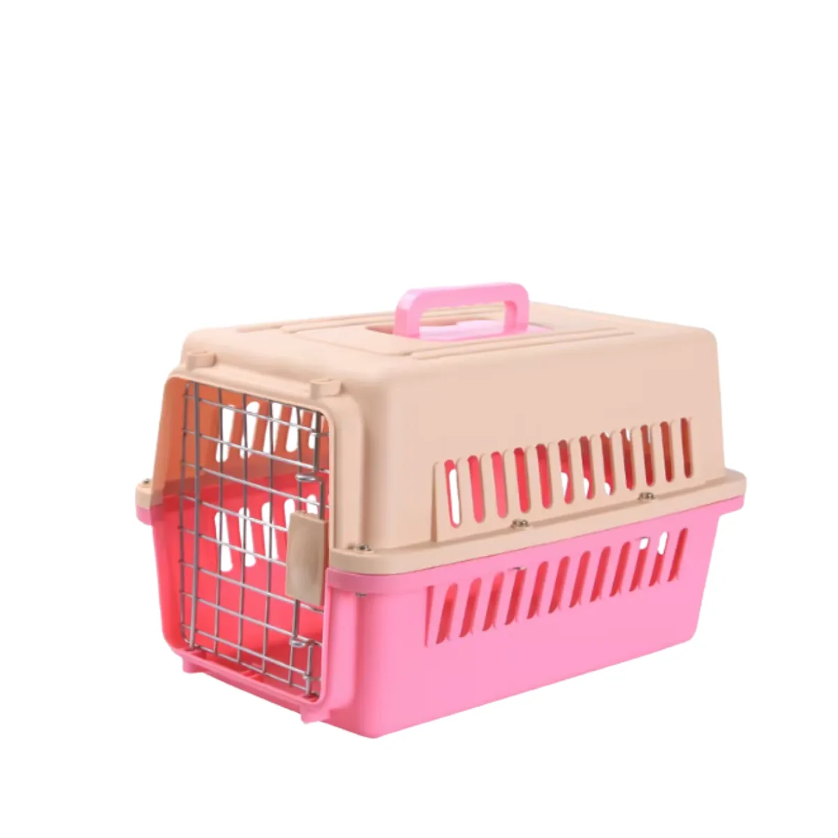 GENERICO - Jaula transportadora perros y gatos 48cm Rosada
