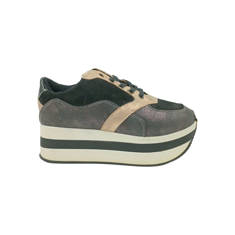 HERIEL - Zapatilla Negra Plataforma Mujer