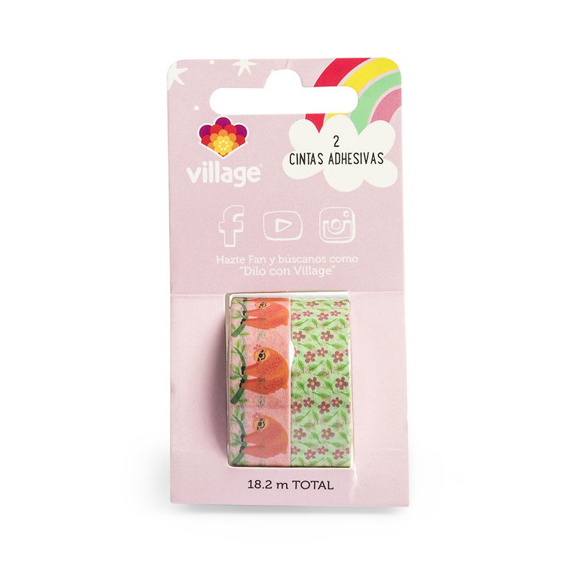 VILLAGE - Set 2 washi tape perezoso