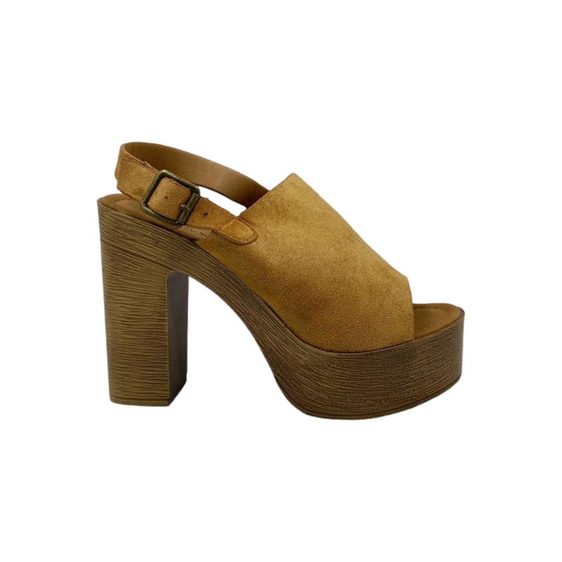 HERIEL - Sandalia Camel Plataforma Mujer