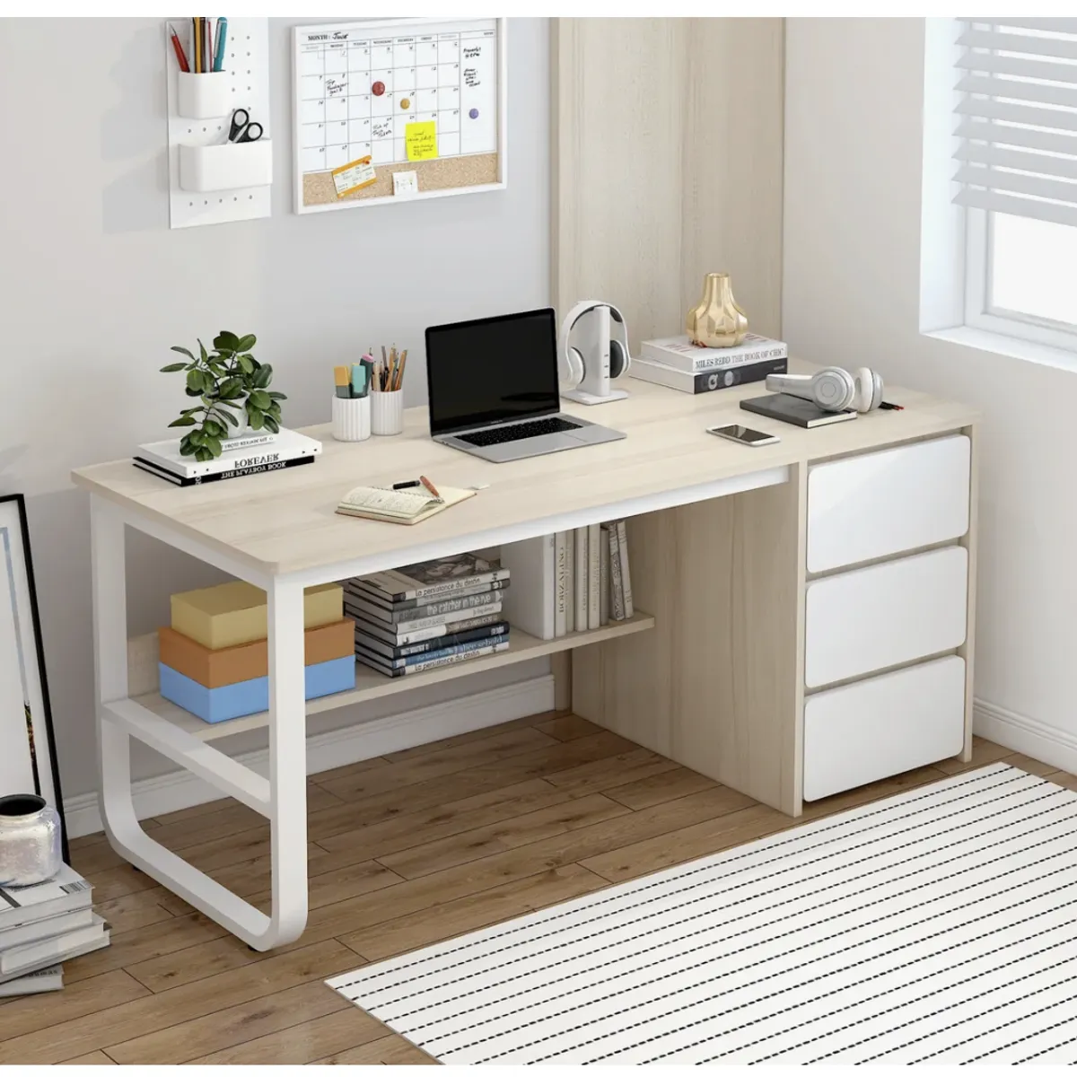 HOMER DESIGN - Escritorio Pata Metal Oficina Cajon 140x50x74cm Homer Design