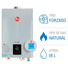 RHEEM - Calefont 18 L Gas Natural T. Forzado con Control Digital