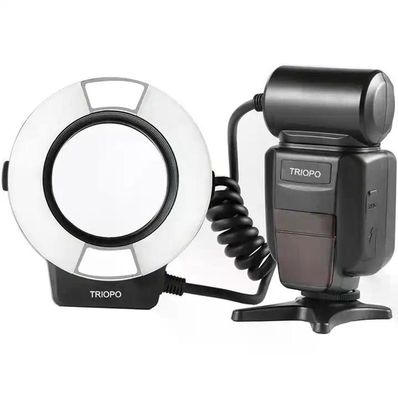 GENERICO - Triopo TR-15EXC para Canon Flash Anular Para Macro Fotografía Para Canon Con Luz Led