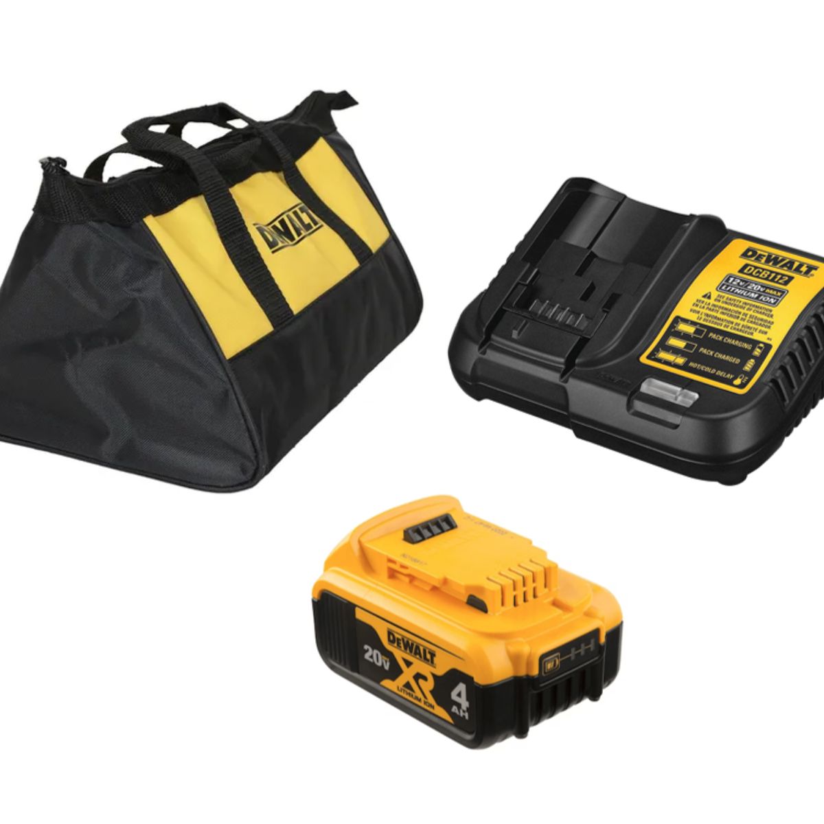 DEWALT - Pack Batería 4,0 Ah + Cargador Dcb 112 Dewalt + Bolso - E.o.
