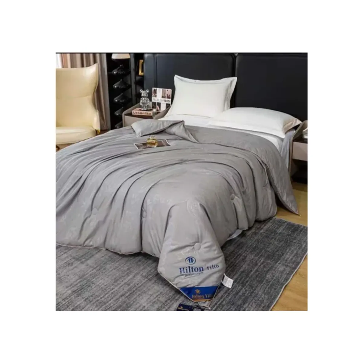 GENERICO - Plumon cubrecama king gris