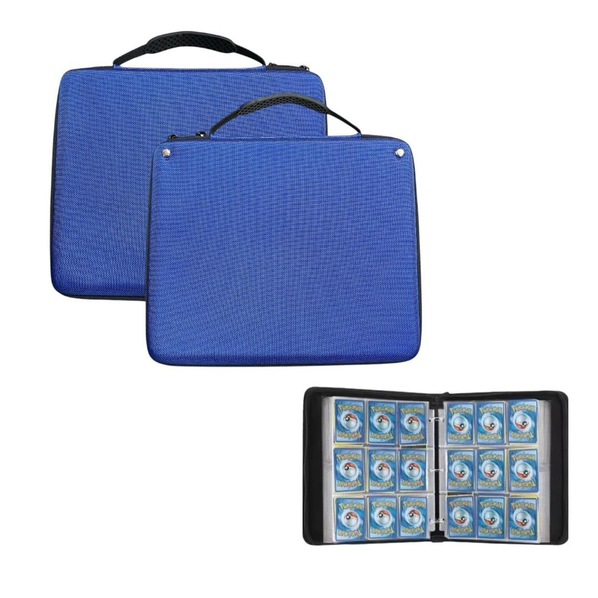GENERICO - Álbum de Cartas Coleccionables con Cierre y Asa 810 Cartas  AZUL
