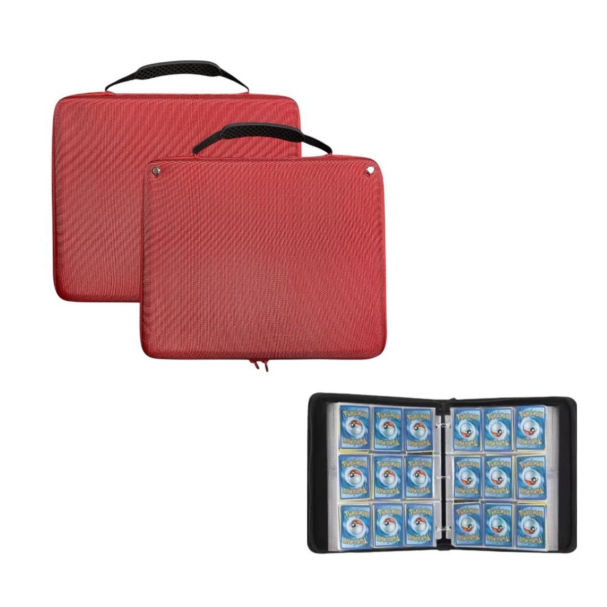 GENERICO - Álbum de Cartas Coleccionables con Cierre y Asa 810 Cartas  ROJO