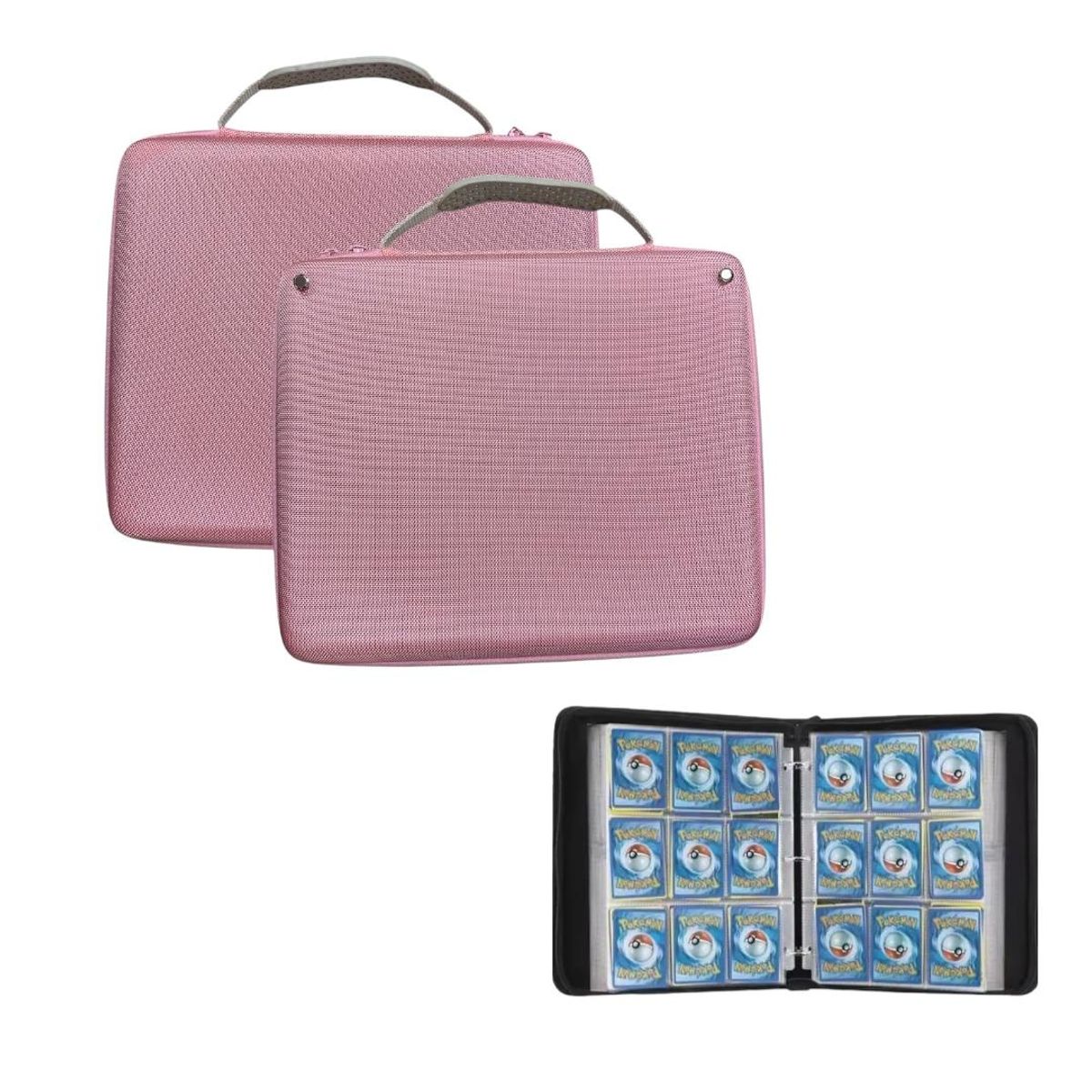 GENERICO - Álbum de Cartas Coleccionables con Cierre y Asa 810 Cartas  ROSADO