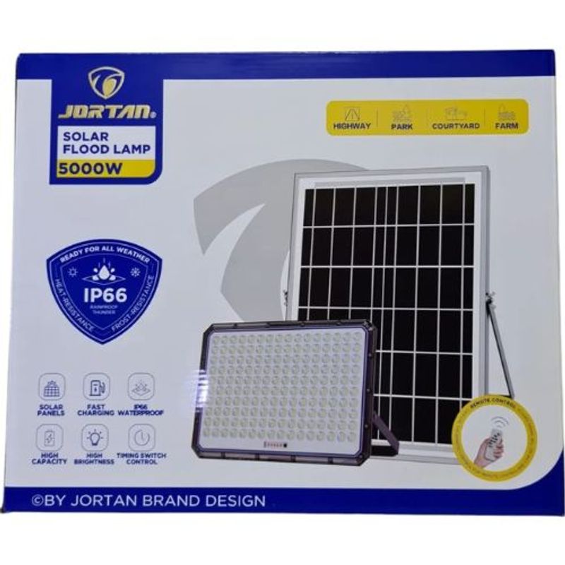 GENERICO - Foco Led con Panel Solar Reflector 5000W Jortan