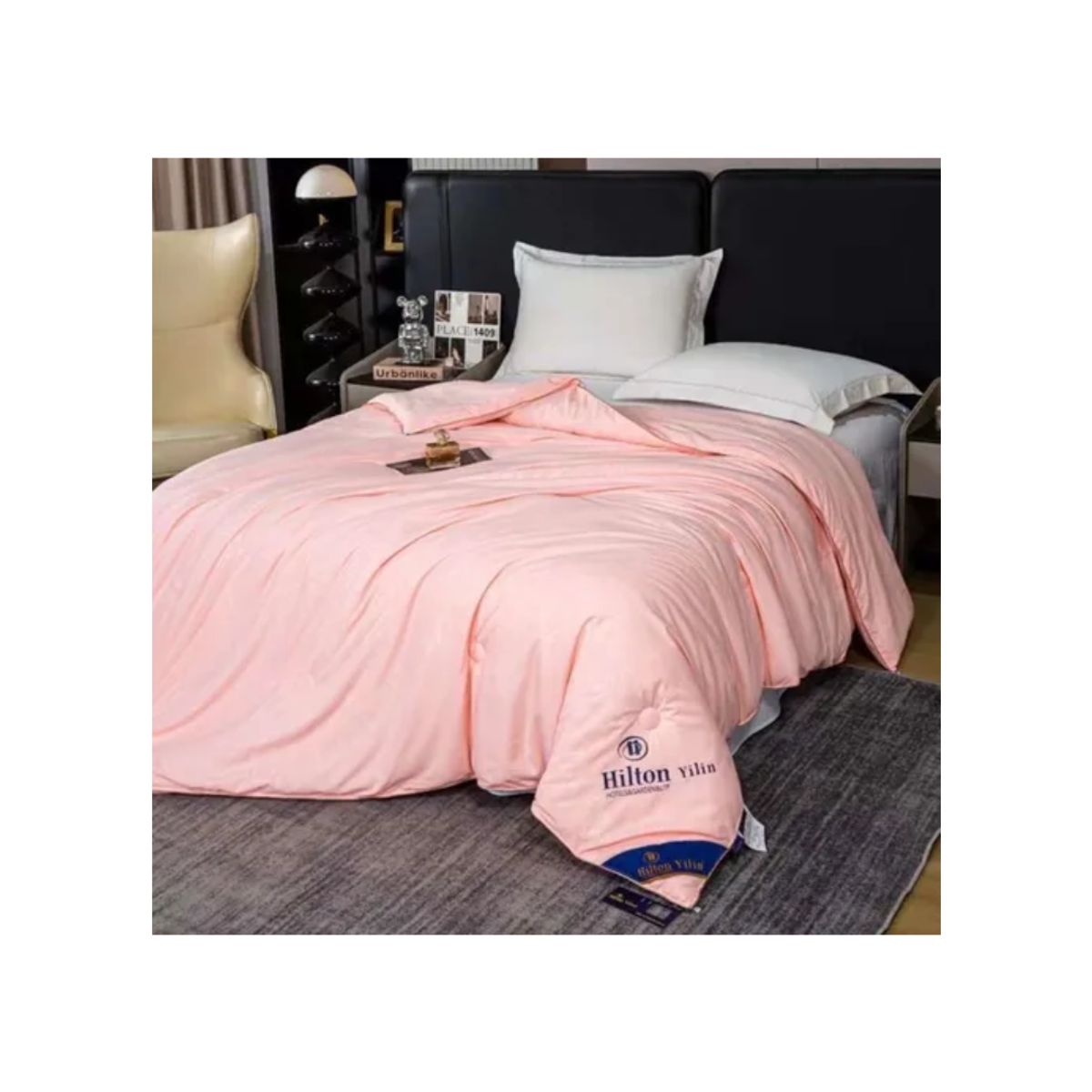 GENERICO - Cubrecama plumon 2 plazas rosado