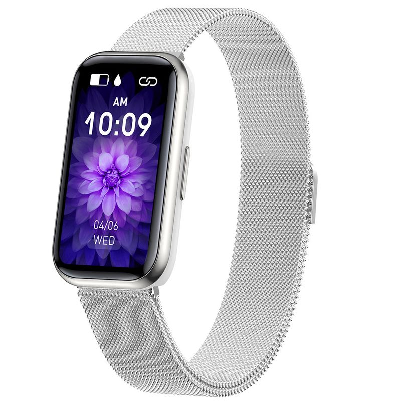 KUMI - Smartwatch H98, táctil 1,47 pulgadas - banda acero plateada