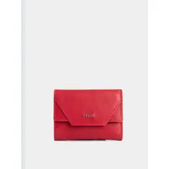 VELEZ - Vélez Billetera Taupe De Cuero Para Mujer Con Monedero Rojo