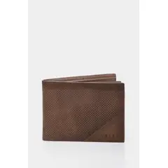 VELEZ - Vélez Billetera Titus De Cuero Hombre Grabado Cruces Cafe