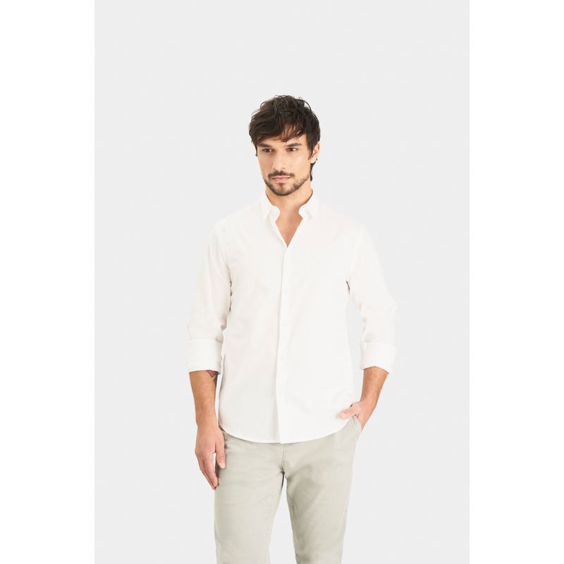 VELEZ - Vélez Camisa En Popelina Para Hombre Semifitted Blanco