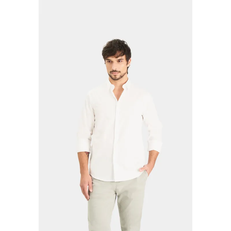 VELEZ - Vélez Camisa En Popelina Para Hombre Semifitted Blanco