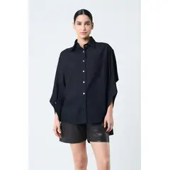 VELEZ - Vélez Camisa Vega Para Mujer Efecto Encerado Azul Oscuro