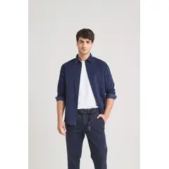 VELEZ - Vélez Camisa Parús Algodón Hombre Mini Corduroy Azul Oscuro