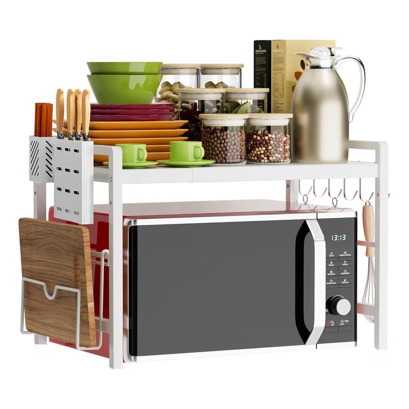EVERSO - Estante Repisa Extensible Horno Microondas Rack Organizador Blanco