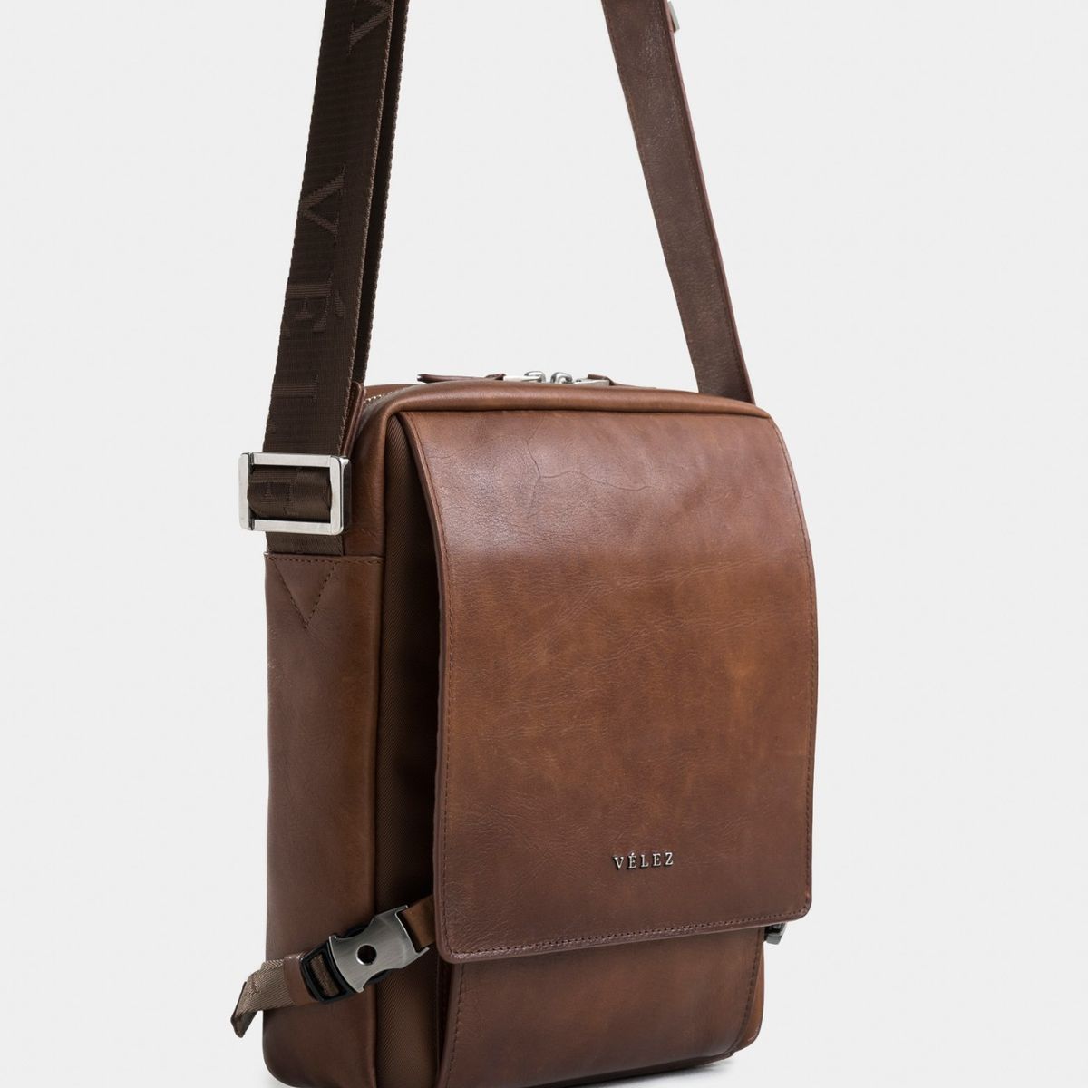 VELEZ - Vélez Cartera Bandolera Helios Cuero Hombre  Portiva Miel