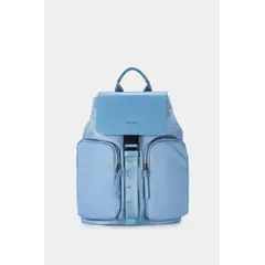 VELEZ - Vélez Mochila Ibiza Cuero Y Lona Reciclado Mujer Azul Claro