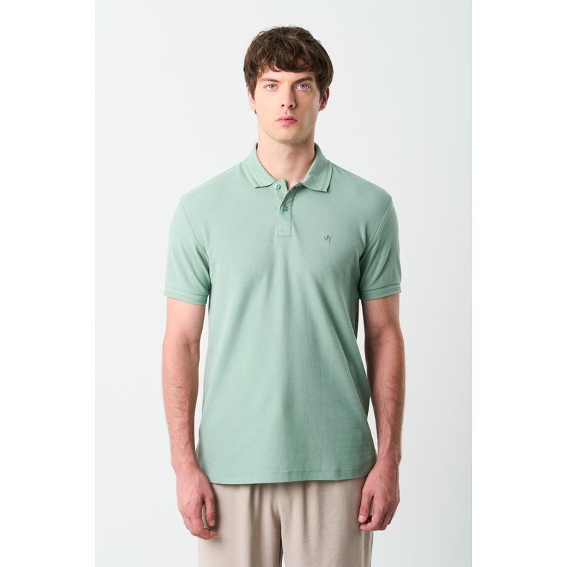 VELEZ - Vélez Polera Cuello Summer Hombre Semi Ajustada Agua Marina