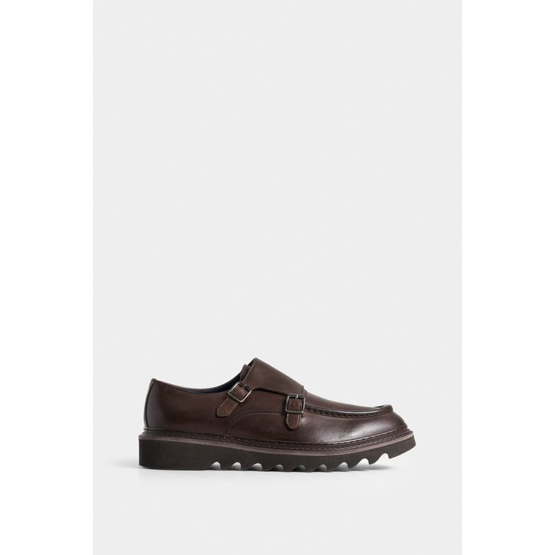 VELEZ - Vélez Mocasín Loira De Cuero  Hombre Silueta Monkstrap Cafe