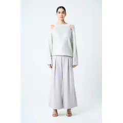 VELEZ - Vélez Pantalón Palazzo Caltha Para Mujer Fit Holgado Gris
