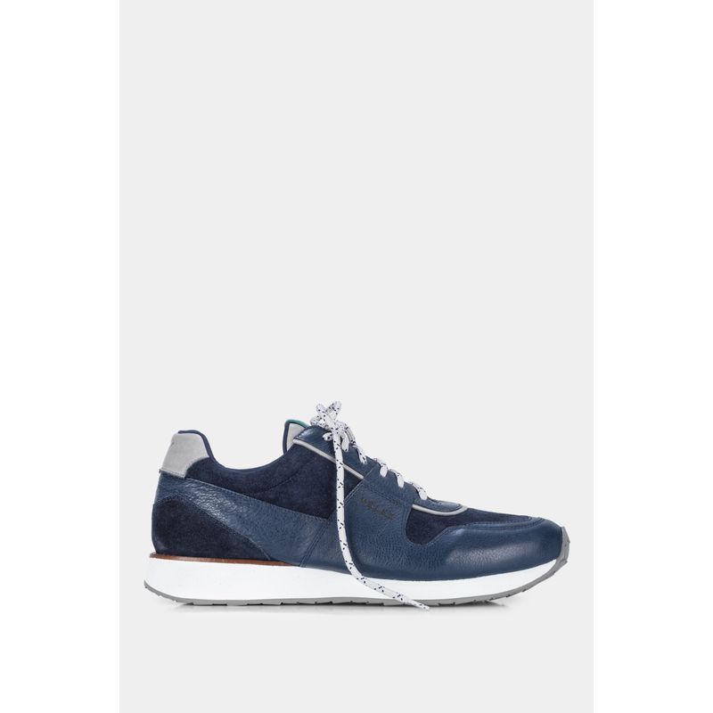 VELEZ - Vélez Zapatillas Pumbra Cuero Y Gamuzado Hombre Azul Oscuro