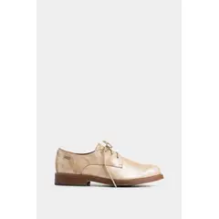 VELEZ - Vélez Zapato Cordón Alba Cuero Mujer Estilo Oxford Dorado