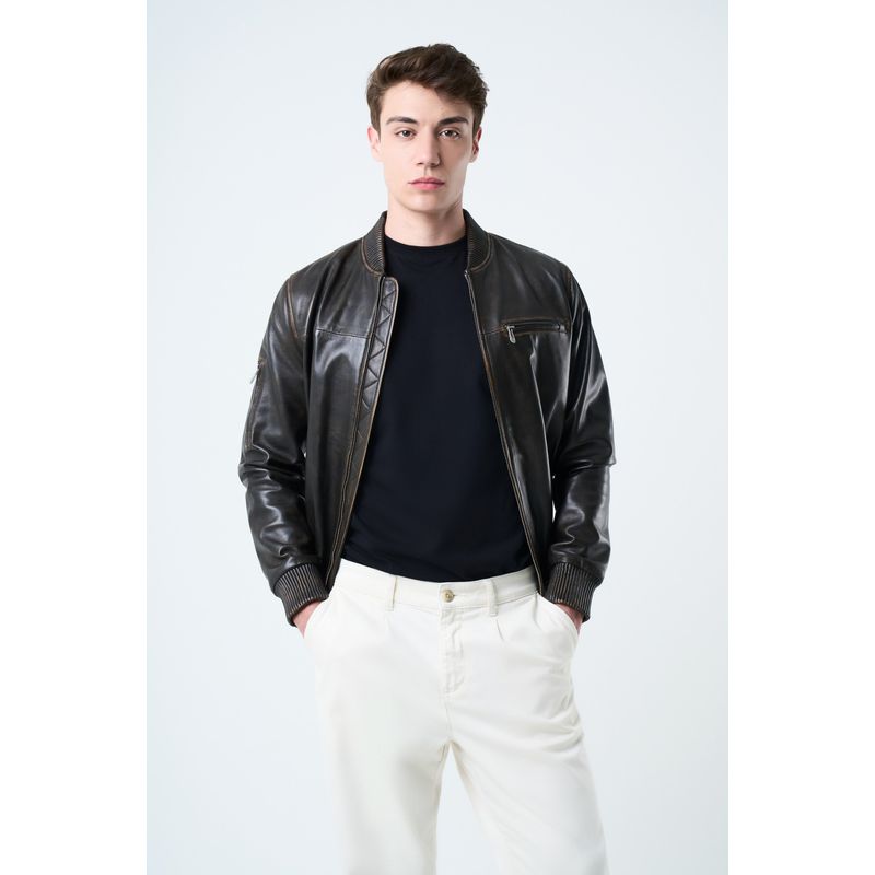 VELEZ Vélez Chaqueta Sika De Cuero Hombre Silueta Rider Bronce