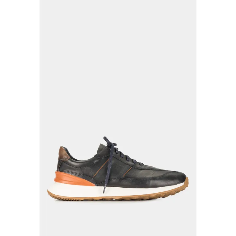 VELEZ - Vélez Zapatillas Boston Cuero Hombre Contraste Azul Oscuro