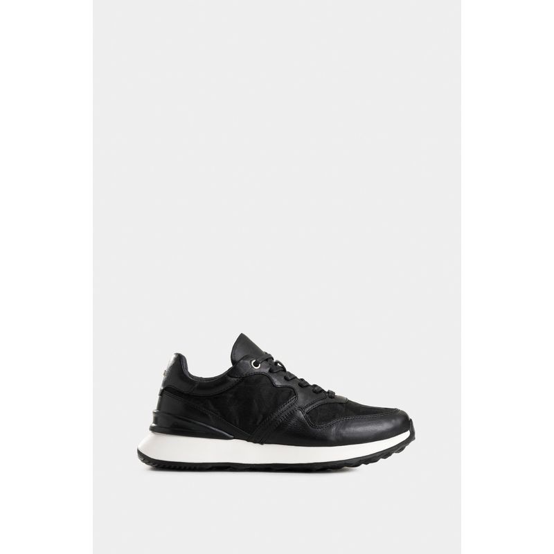 VELEZ - Vélez Zapatillas Garda Cuero Hombre talles Jacquar Negro