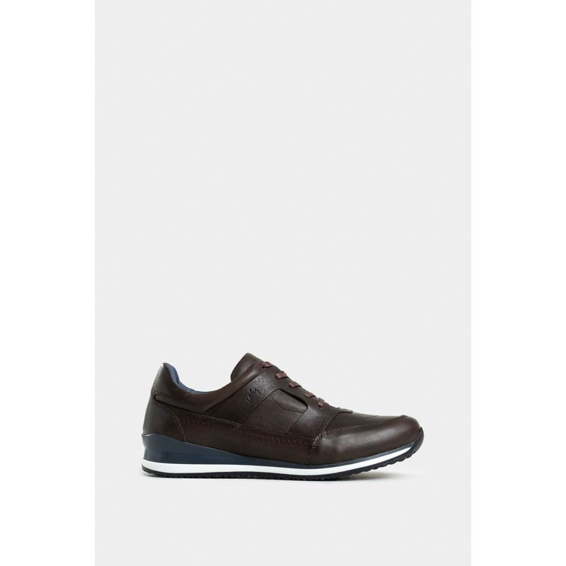 VELEZ - Vélez Zapatillas vant Cuero Hombre Cortes Envejecido Cafe
