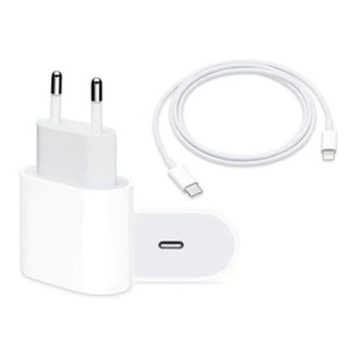 APPLE - Cargador Apple 20w Carga Rápida + Cable Usb-C A Lightning 1 mt