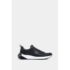 VELEZ - Vélez Zapatillas Volga De Cuero Hombre Cortes Gamuza Negro
